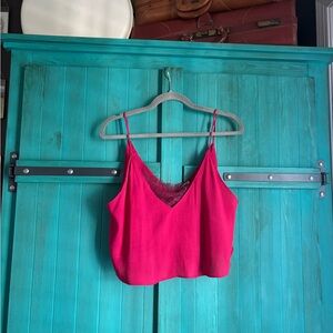 Free People Fuchsia Lace Cami Top